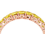 Emerald Cut Yellow Sapphire Eternity Band in Rose gold with Prong Setting_4