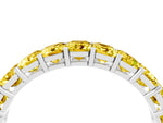 Emerald Cut Yellow Sapphire Eternity Band in Silver with Aligned Shared Prong Setting_4