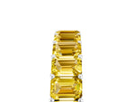 Emerald Cut Yellow Sapphire Eternity Band in Silver with Aligned Shared Prong Setting_5
