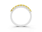 Emerald Cut Yellow Sapphire Eternity Band in Silver with Prong Setting_3