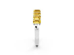 Emerald Cut Yellow Sapphire Eternity Band in White gold with Prong Setting_2
