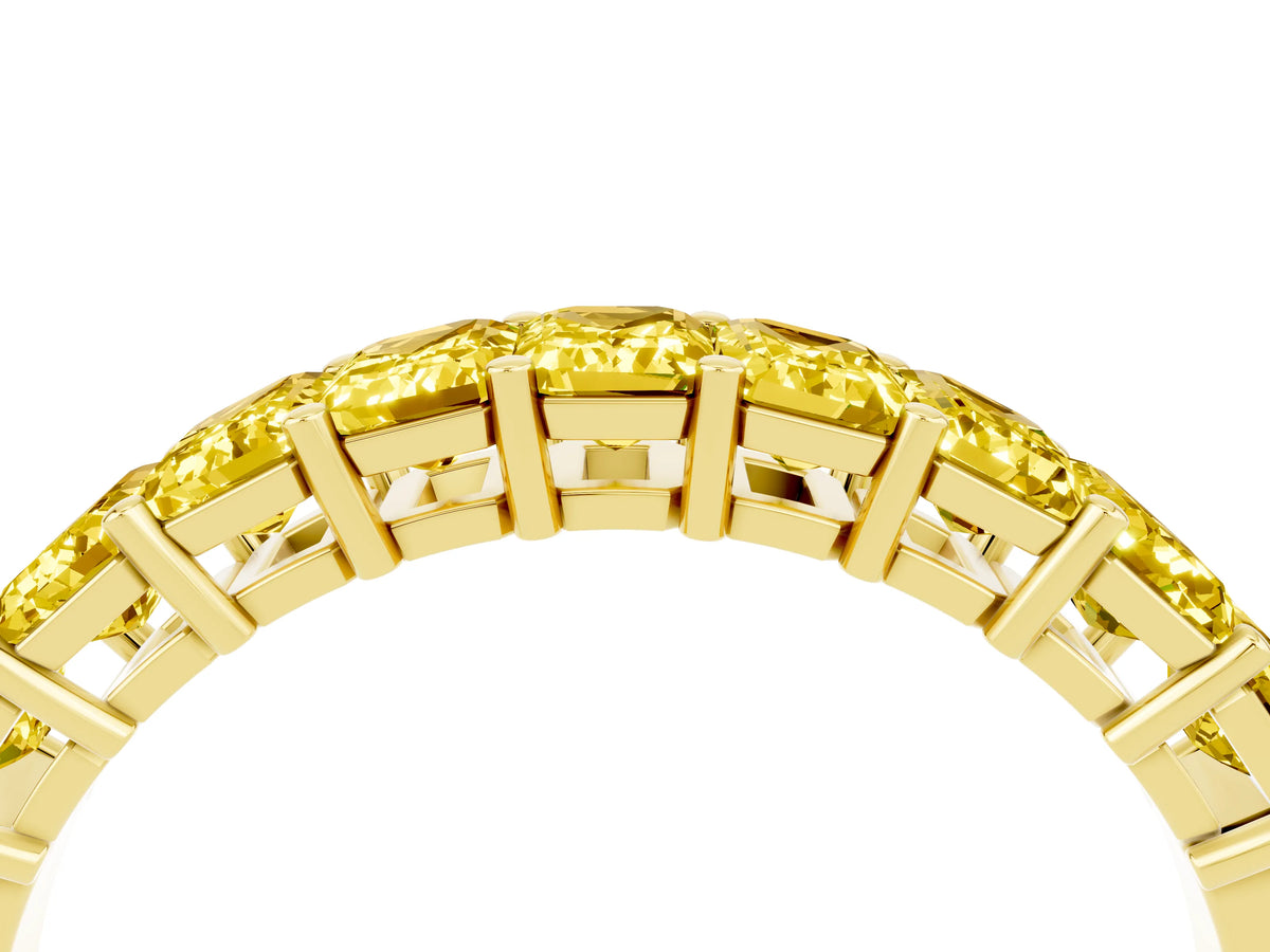 Emerald Cut Yellow Sapphire Eternity Band in Yellow gold with Prong Setting_4