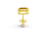 Emerald Cut Yellow Sapphire Stud Earrings in Yellow gold with Basket Setting_2