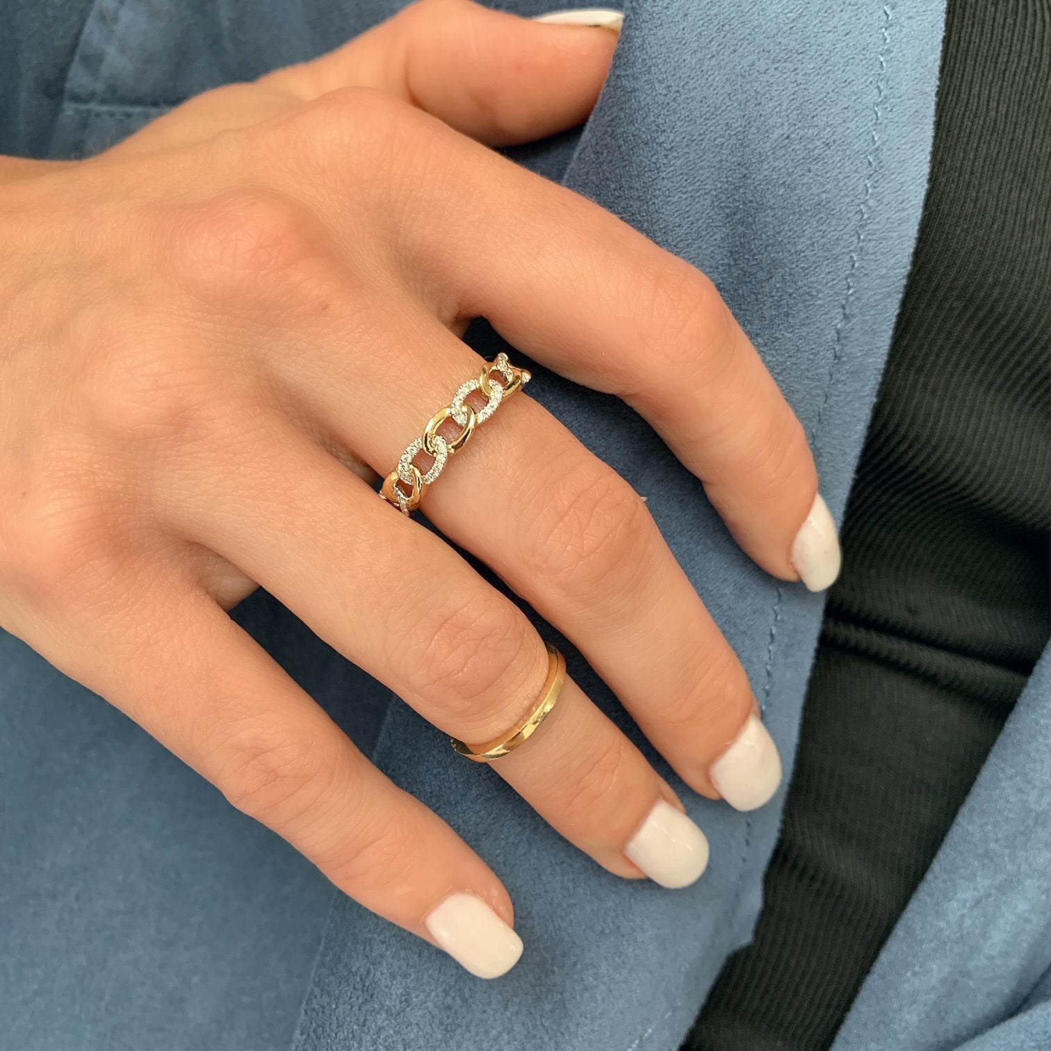 Diamond Chain Link Fashion Ring