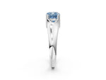 Fancy Blue Cushion Cut Diamond Solitaire Ring in White gold with Smooth Wide Band and Prong Setting_2