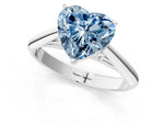 Fancy Blue Heart Cut Diamond Cathedral Solitaire Engagement Ring in White gold with Prong Setting_1
