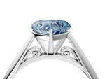 Fancy Blue Heart Cut Diamond Cathedral Solitaire Engagement Ring in White gold with Prong Setting_4