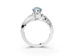 Fancy Blue Marquise Cut Diamond Halo Ring in Platinum with Marquise and Pavé Band in Prong Setting_9