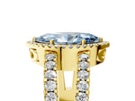 Fancy Blue Marquise Cut Diamond Halo Ring in Yellow gold with Split Shank Band and Prong Setting_5