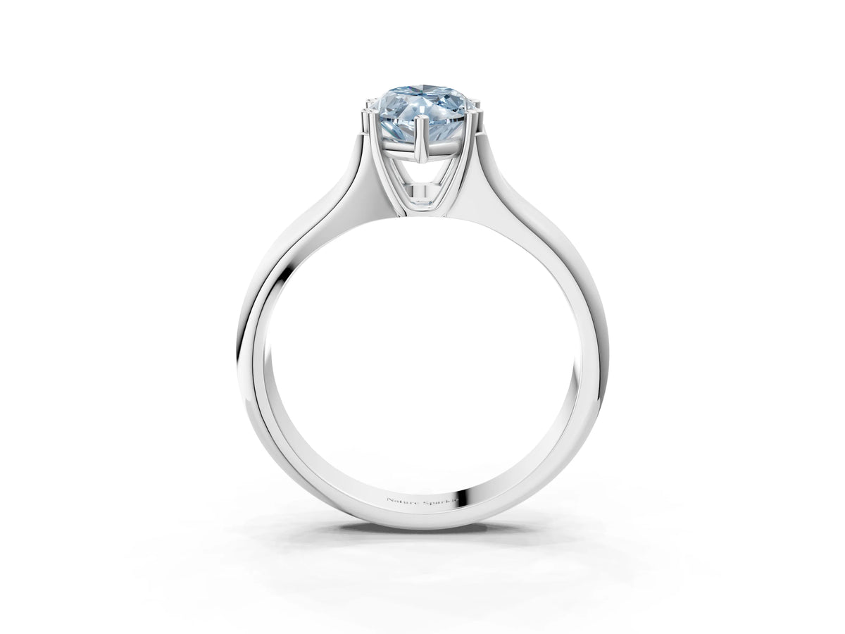 Fancy Blue Marquise Cut Diamond Solitaire Ring in Platinum with Smooth Wide Band and Prong Setting_15