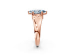 Fancy Blue Marquise Cut Diamond Solitaire Ring in Rose gold with Smooth Wide Band and Prong Setting_2