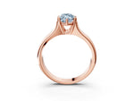 Fancy Blue Marquise Cut Diamond Solitaire Ring in Rose gold with Smooth Wide Band and Prong Setting_3