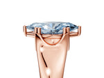 Fancy Blue Marquise Cut Diamond Solitaire Ring in Rose gold with Smooth Wide Band and Prong Setting_5