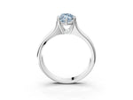 Fancy Blue Marquise Cut Diamond Solitaire Ring in Silver with Smooth Wide Band and Prong Setting_15