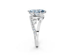 Fancy Blue Marquise Cut Diamond Solitaire Ring in White gold with Pavé Twist Band and Prong Setting_2