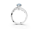 Fancy Blue Marquise Cut Diamond Solitaire Ring in White gold with Pavé Twist Band and Prong Setting_3
