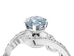 Fancy Blue Marquise Cut Diamond Solitaire Ring in White gold with Pavé Twist Band and Prong Setting_4