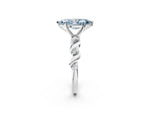 Fancy Blue Marquise Cut Diamond Solitaire Ring in White gold with Twisted Ribbon Band and Round Accents_2
