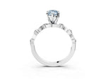 Fancy Blue Marquise Cut Diamond Solitaire Ring in White gold with Twisted Ribbon Band and Round Accents_3
