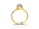 Fancy Blue Marquise Cut Diamond Solitaire Ring in Yellow gold with Smooth Wide Band and Prong Setting_3
