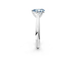 Fancy Blue Pear Cut Diamond Cathedral Solitaire Engagement Ring in Platinum with Prong Setting_2