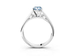 Fancy Blue Pear Cut Diamond Cathedral Solitaire Engagement Ring in Platinum with Prong Setting_3