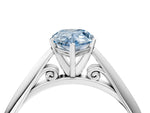 Fancy Blue Pear Cut Diamond Cathedral Solitaire Engagement Ring in Platinum with Prong Setting_4