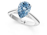 Fancy Blue Pear Cut Diamond Cathedral Solitaire Engagement Ring in White gold with Prong Setting_1