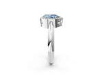 Fancy Blue Pear Cut Diamond Halo Engagement Ring in Platinum with Plain Split Shank and Prong Setting_14