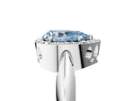 Fancy Blue Pear Cut Diamond Halo Engagement Ring in Platinum with Plain Split Shank and Prong Setting_17