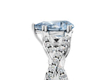 Fancy Blue Pear Cut Diamond Solitaire Ring in White gold with Interwoven Pavé Band and Prong Setting_5