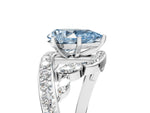 Fancy Blue Pear Cut Diamond Solitaire Ring in White gold with Pavé Twist Band and Prong Setting_5