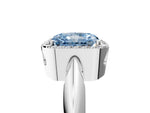 Fancy Blue Radiant Cut Diamond Halo Engagement Ring in Silver with Plain Split Shank and Prong Setting_11