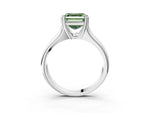 Fancy Green Asscher Cut Diamond Solitaire Ring in Platinum with Smooth Wide Band and Prong Setting_15
