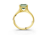 Fancy Green Asscher Cut Diamond Solitaire Ring in Yellow gold with Smooth Wide Band and Prong Setting_3