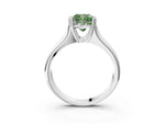 Fancy Green Cushion Cut Diamond Solitaire Ring in White gold with Smooth Wide Band and Prong Setting_3