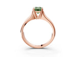 Fancy Green Emerald Cut Diamond Solitaire Ring in Rose gold with Smooth Wide Band and Prong Setting_3