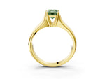 Fancy Green Emerald Cut Diamond Solitaire Ring in Yellow gold with Smooth Wide Band and Prong Setting_3