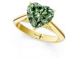 Fancy Green Heart Cut Diamond Cathedral Solitaire Engagement Ring in Yellow gold with Prong Setting_1