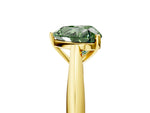 Fancy Green Heart Cut Diamond Cathedral Solitaire Engagement Ring in Yellow gold with Prong Setting_5