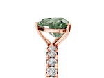 Fancy Green Heart Cut Diamond Pavé Solitaire Ring in Rose gold with Round Pavé Band and Prong Setting_5
