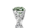 Fancy Green Heart Cut Diamond Solitaire Ring in White gold with Interwoven Pavé Band and Prong Setting_5