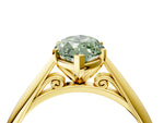 Fancy Green Marquise Cut Diamond Cathedral Solitaire Engagement Ring in Yellow gold with Prong Setting_4
