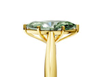 Fancy Green Marquise Cut Diamond Cathedral Solitaire Engagement Ring in Yellow gold with Prong Setting_5