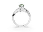 Fancy Green Marquise Cut Diamond Halo Ring in White gold with Marquise and Pavé Band in Prong Setting_3