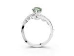 Fancy Green Marquise Cut Diamond Solitaire Ring in Platinum with Pavé Twist Band and Prong Setting_15