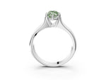 Fancy Green Marquise Cut Diamond Solitaire Ring in Platinum with Smooth Wide Band and Prong Setting_15