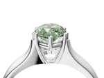 Fancy Green Marquise Cut Diamond Solitaire Ring in Platinum with Smooth Wide Band and Prong Setting_16