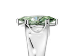 Fancy Green Marquise Cut Diamond Solitaire Ring in Platinum with Smooth Wide Band and Prong Setting_17