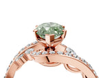 Fancy Green Marquise Cut Diamond Solitaire Ring in Rose gold with Pavé Twist Band and Prong Setting_4